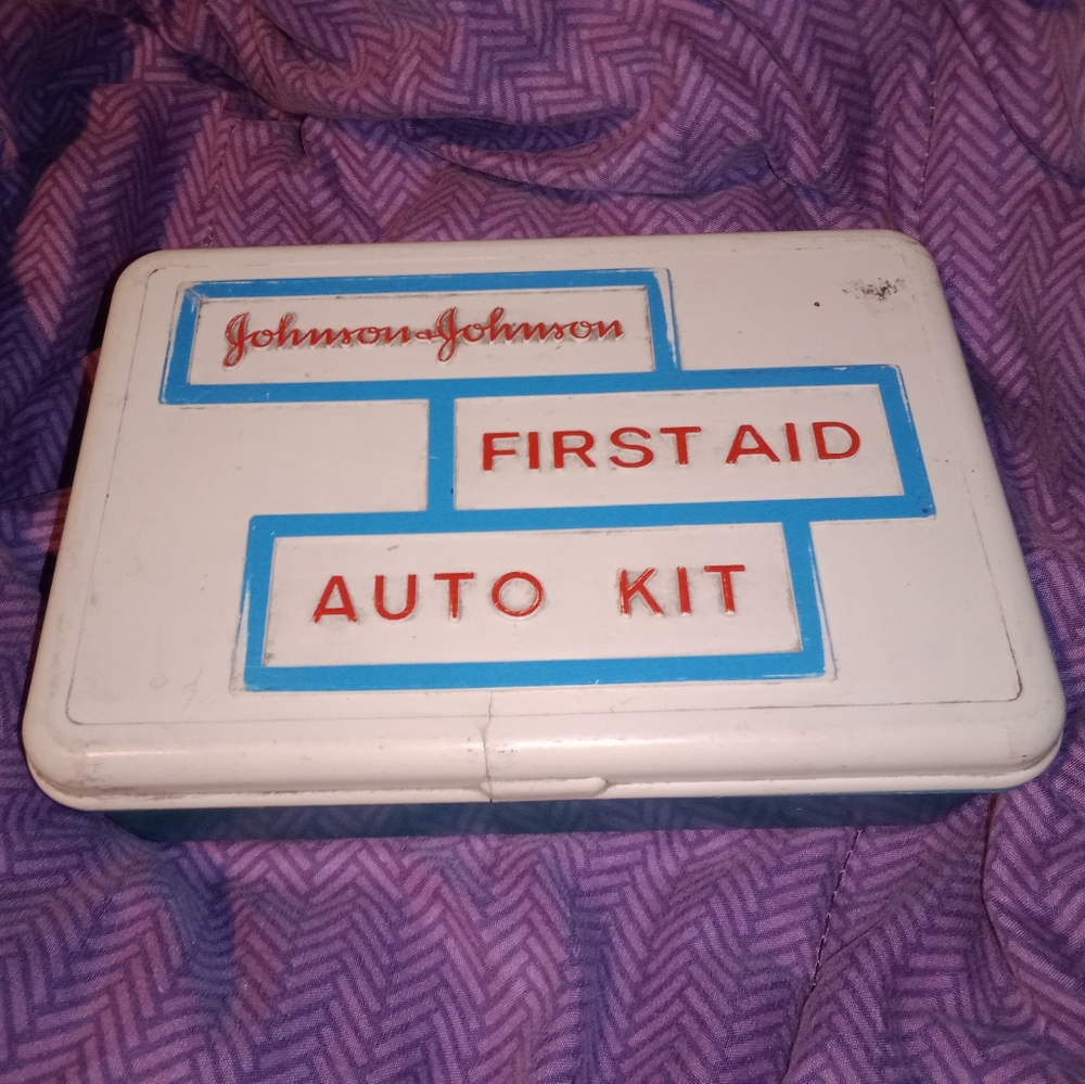 1960s Johnson & Johnson First Aid Kit MCM Mid Century Modern Retro Vintage